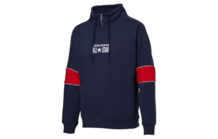 Converse All Star Funnel Neck Quarter Zip Crew Sweatshirt 'Navy' 10018299-A01 - 3