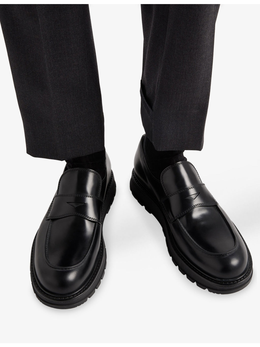 Brushed Leather Loafers - 2