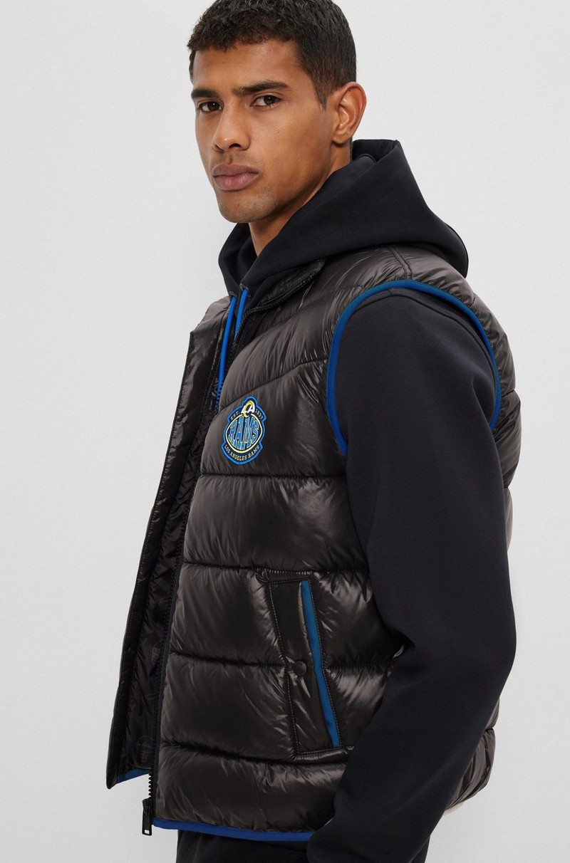 BOSS X NFL WATER-REPELLENT PADDED GILET WITH COLLABORATIVE BRANDING 6