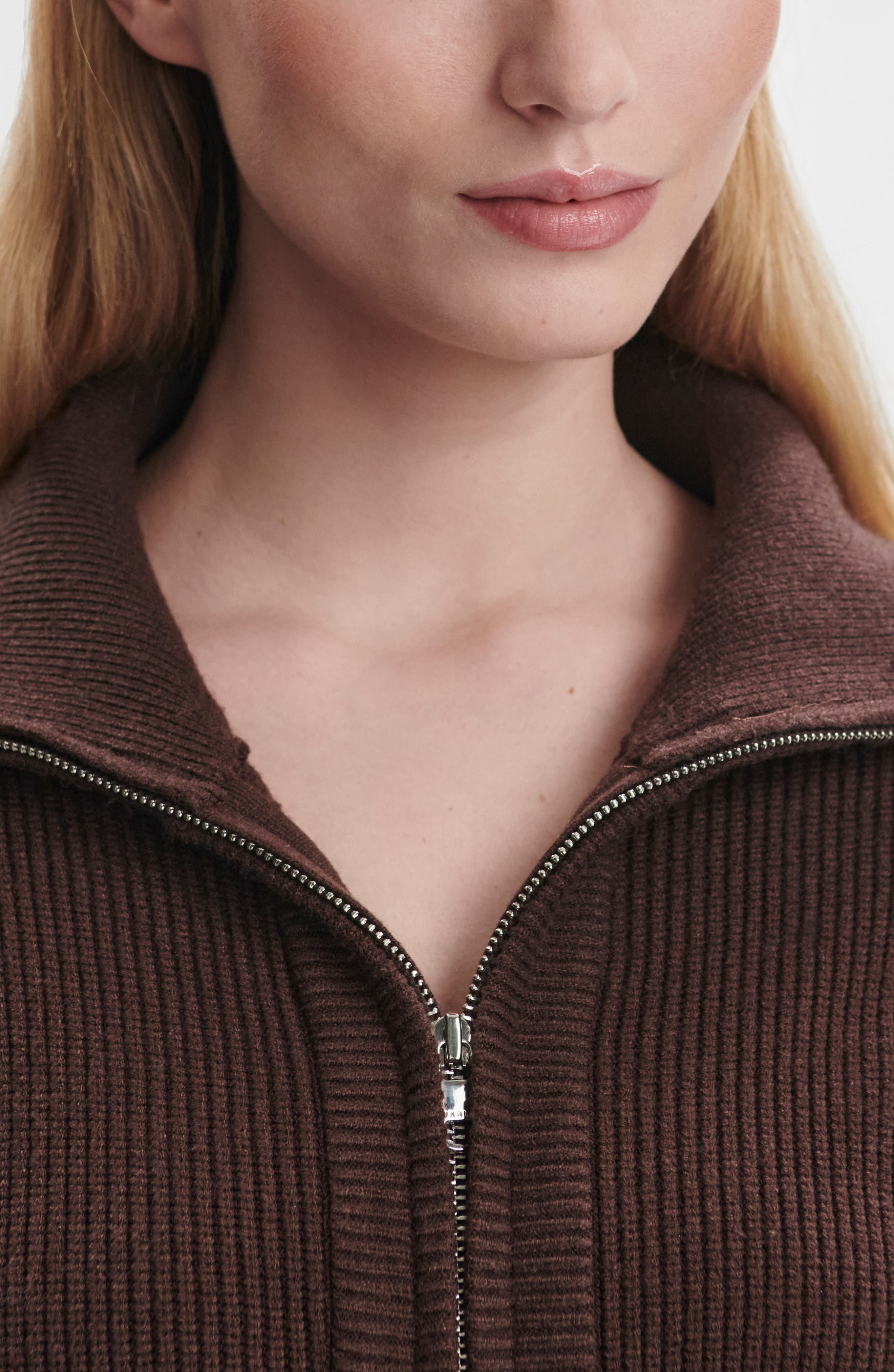 Varley Enrico Knit Zip Jacket in Coffee Bean at Nordstrom - 3