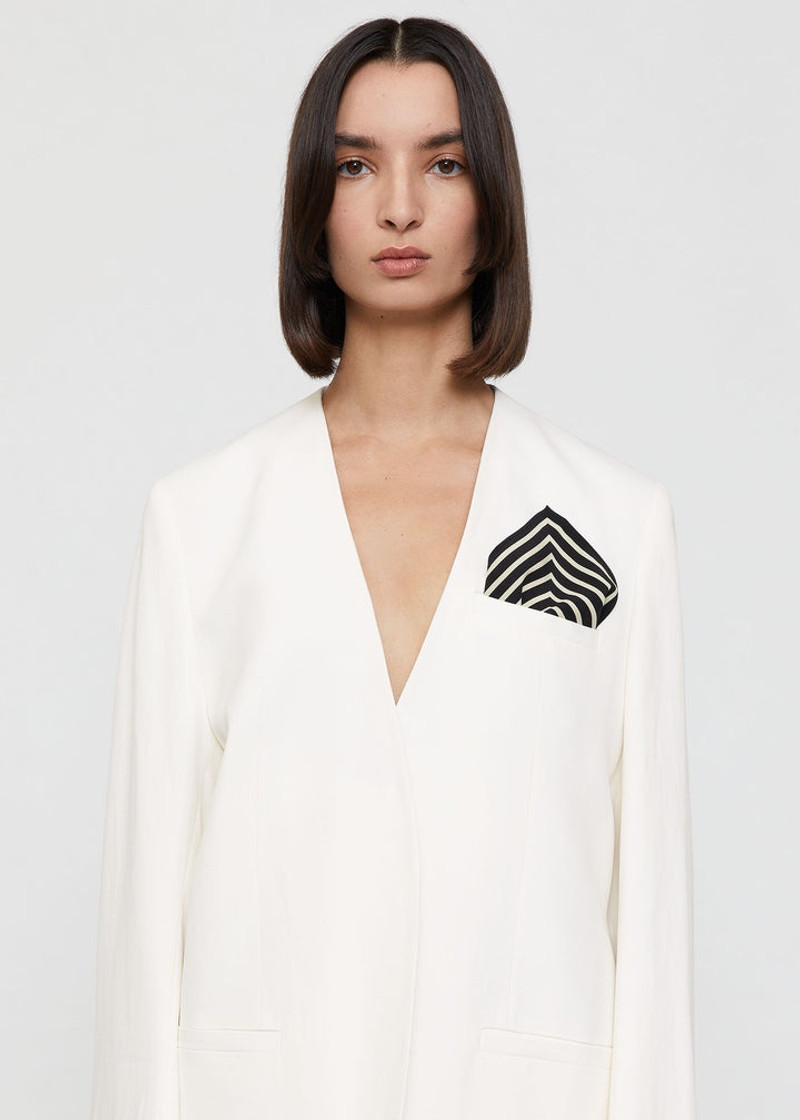Totême Signature monogram silk pocket scarf black outlook