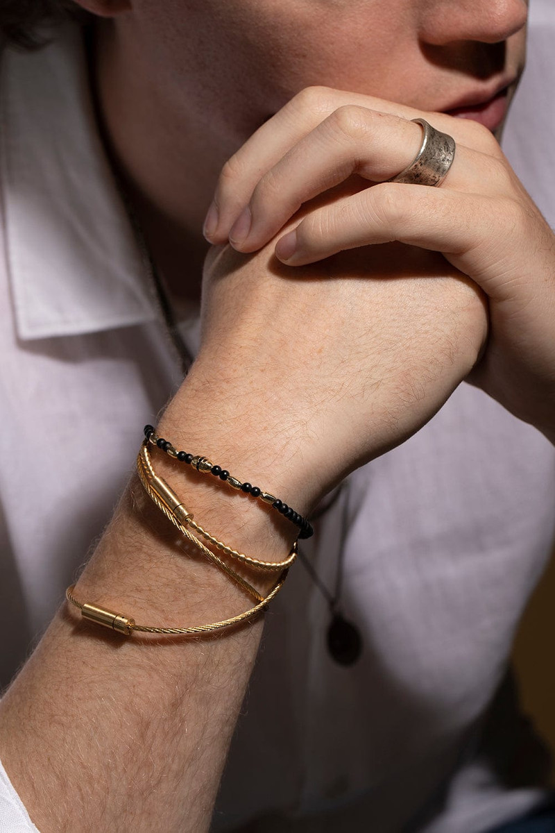 le gramme 15g Polished Yellow Gold Double Cable Bracelet outlook