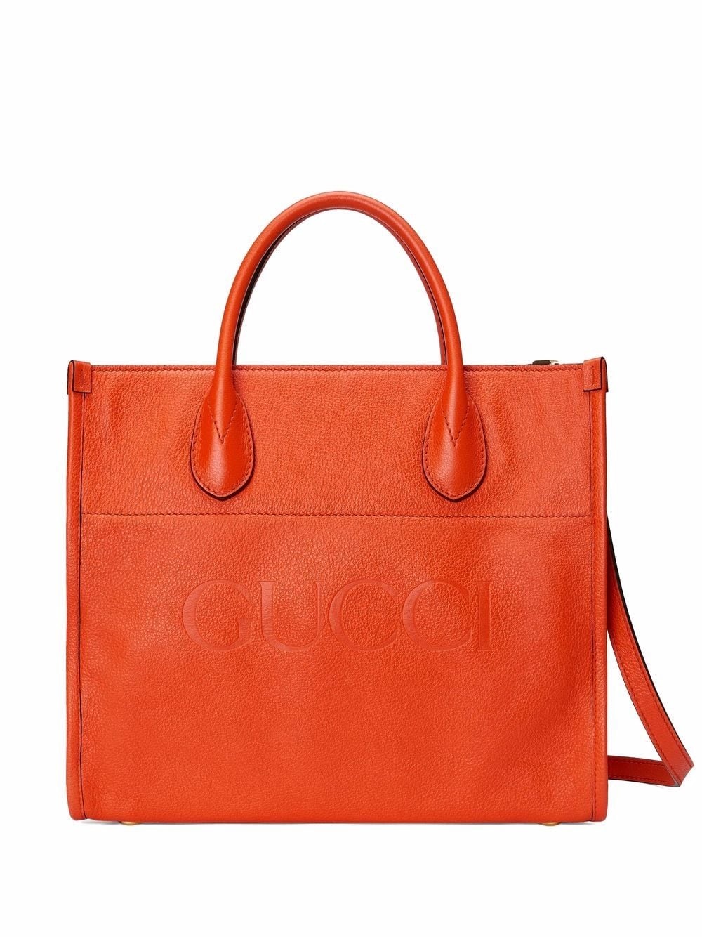 embossed-logo leather tote bag - 1