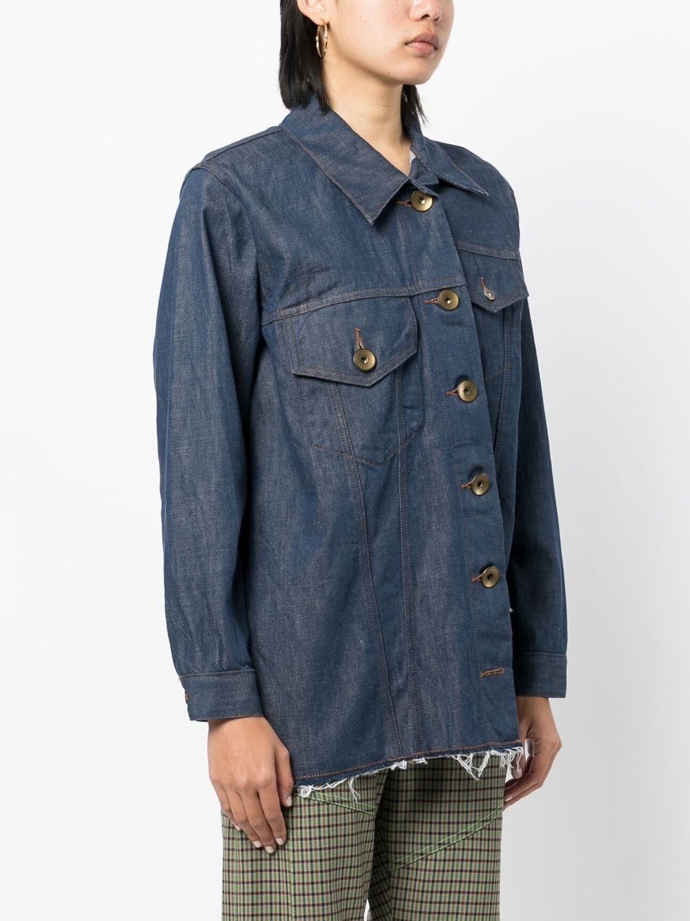denim asymmetric jacket-shirt - 3