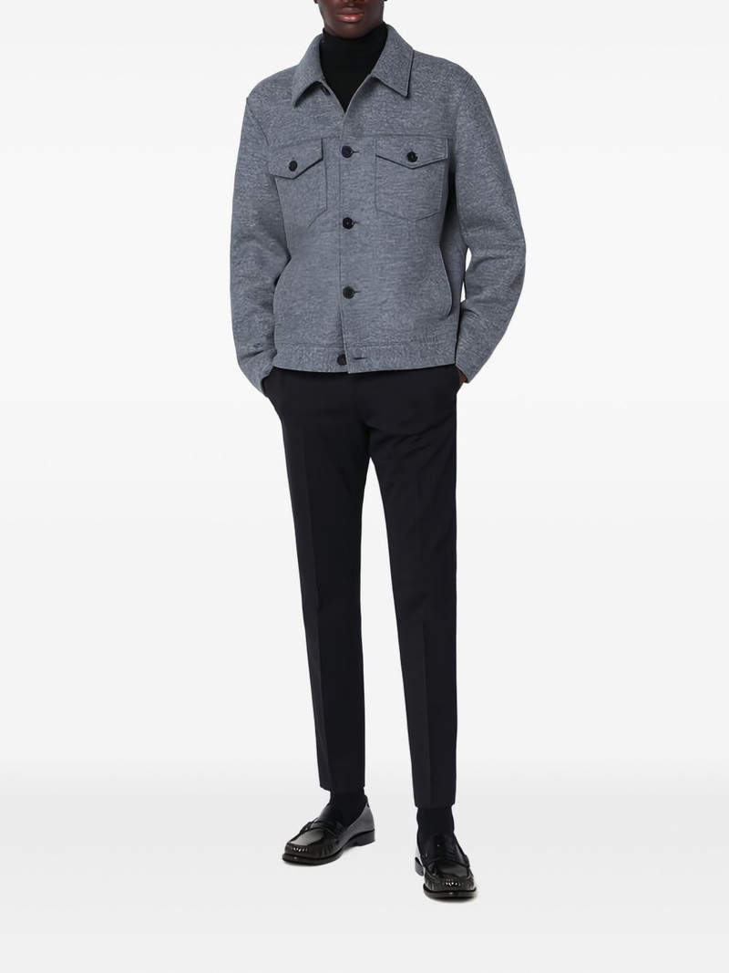 Harris Wharf London wool single-breasted shirt jacket outlook