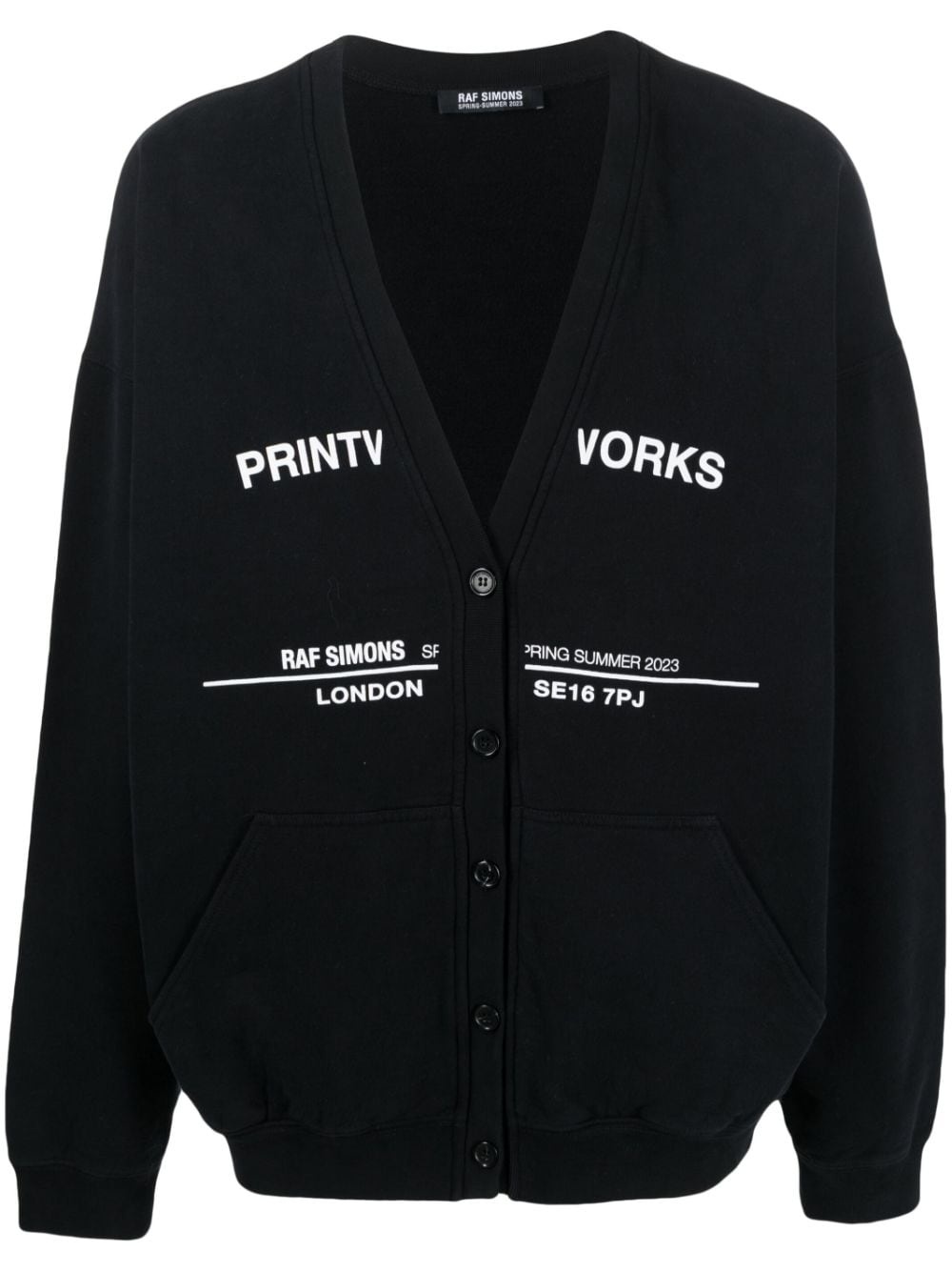 tour-print fleece cardigan - 1