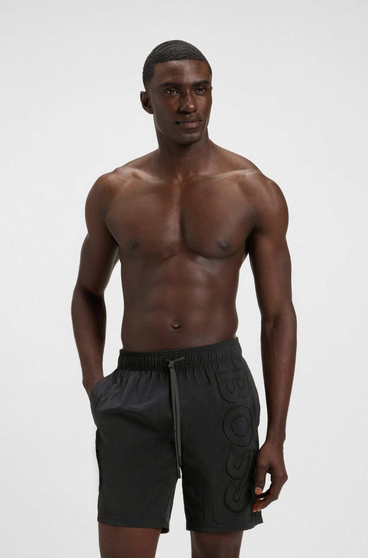 FULLY LINED SWIM SHORTS WITH 3D LOGO EMBROIDERY - 2