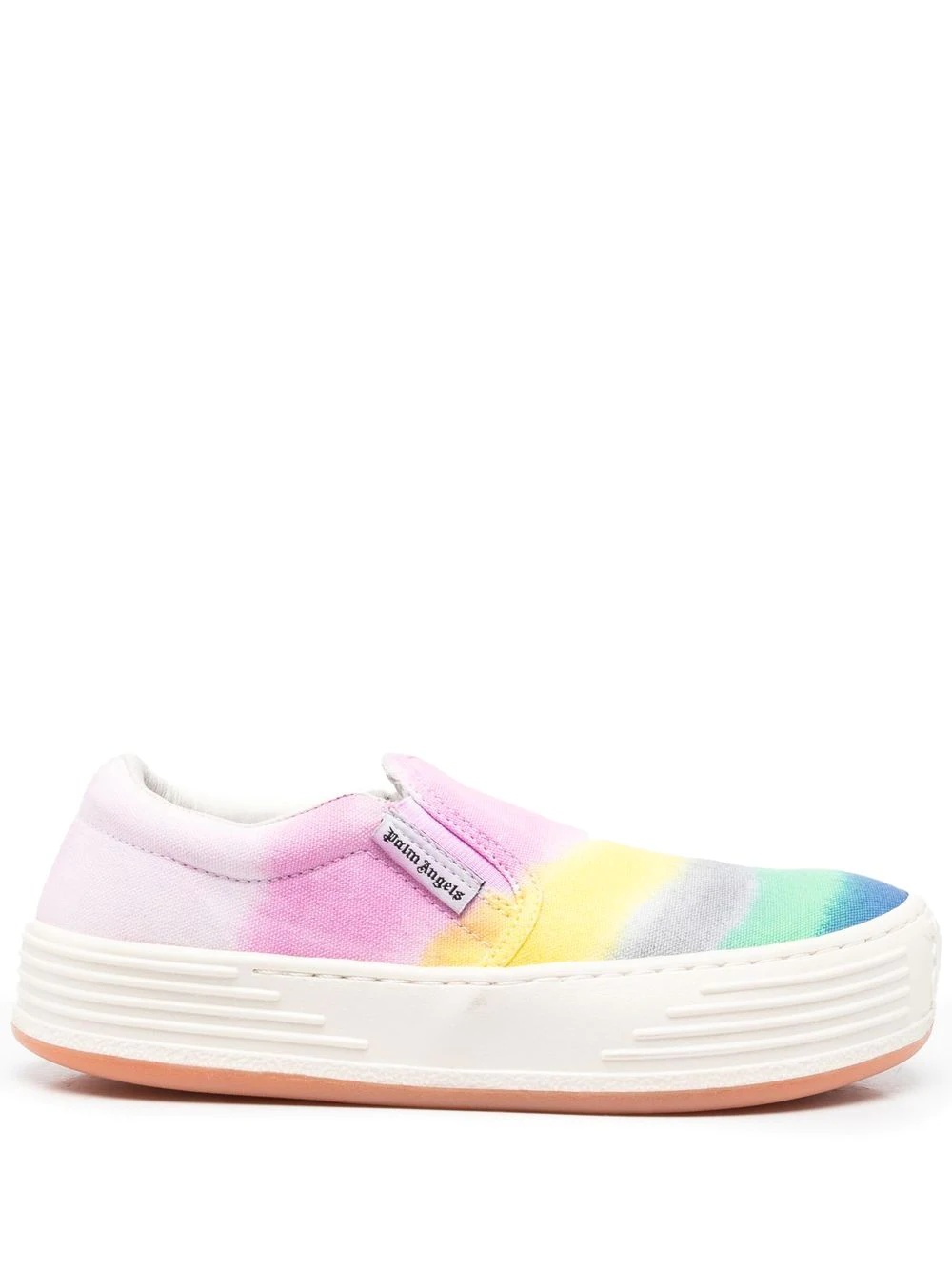 gradient-pattern canvas slip-on trainers - 2