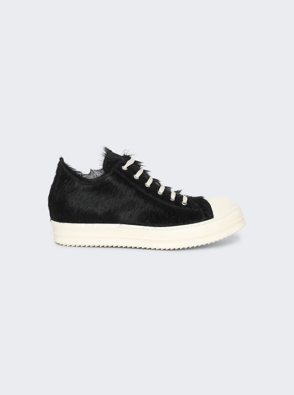 Scarpe In Pelliccia Calf Hair Sneakers Black And White - 1