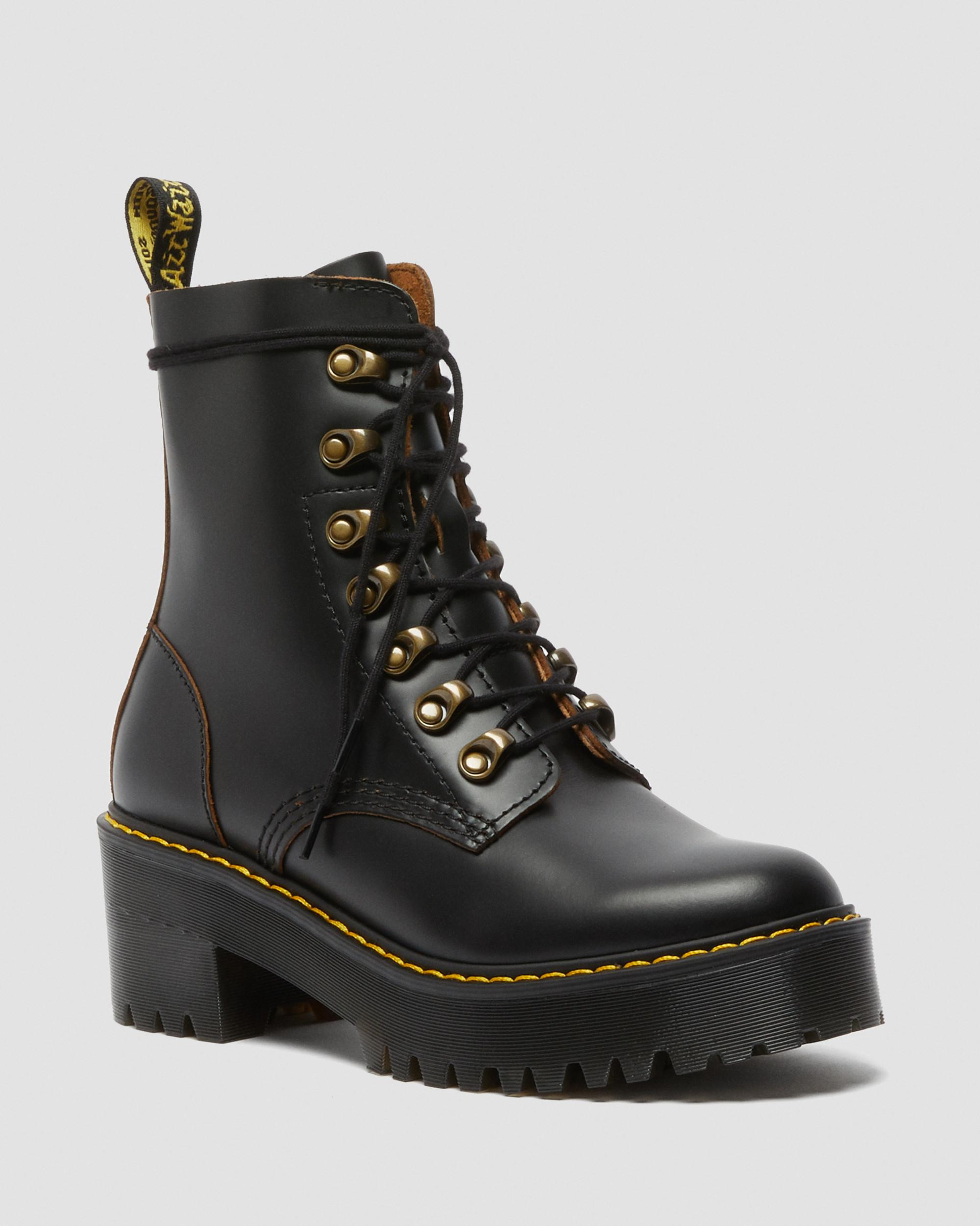 Leona Women's Vintage Smooth Leather Heeled Boots - 5