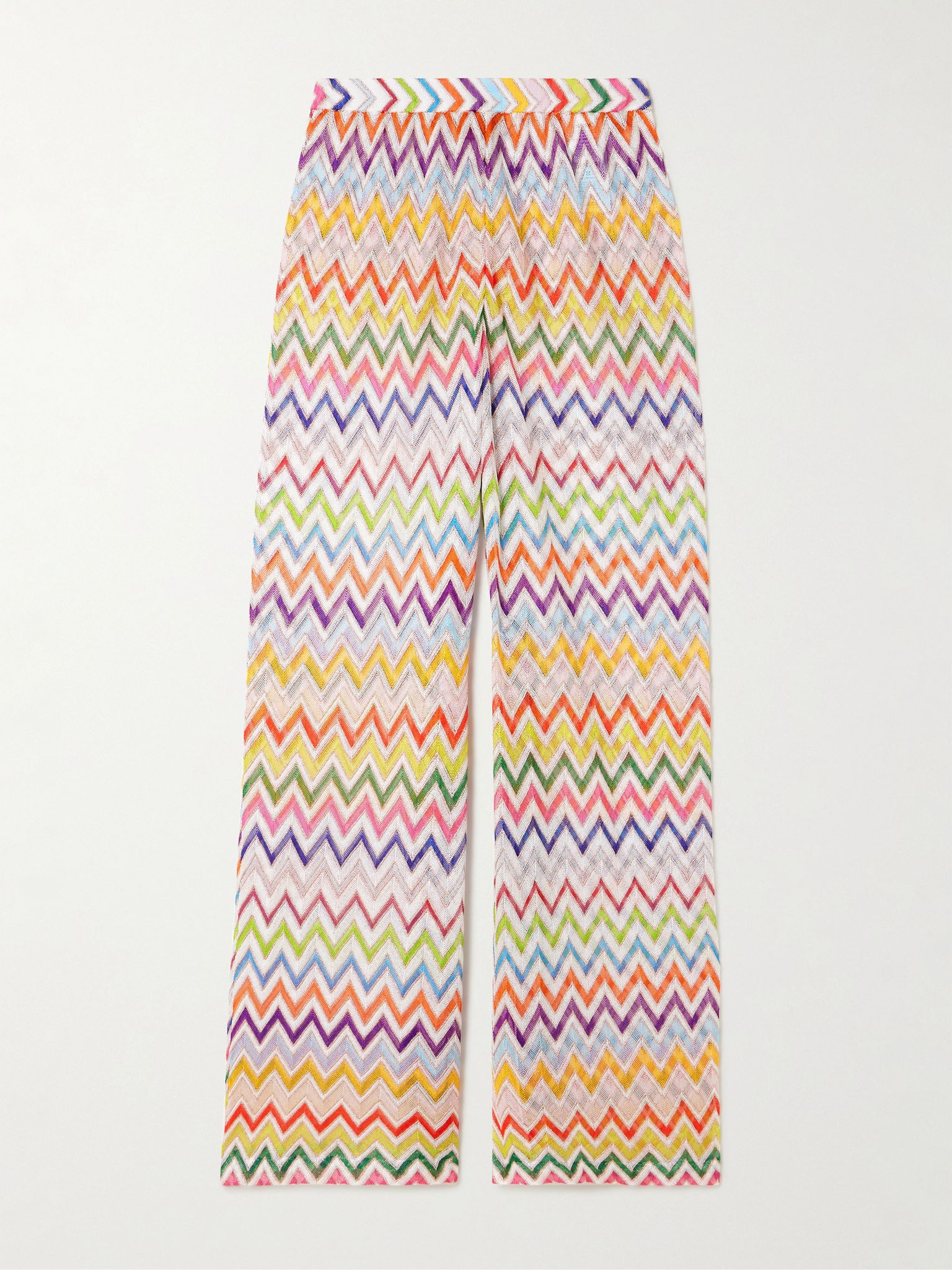 Striped metallic crochet-knit pants Multi - 1