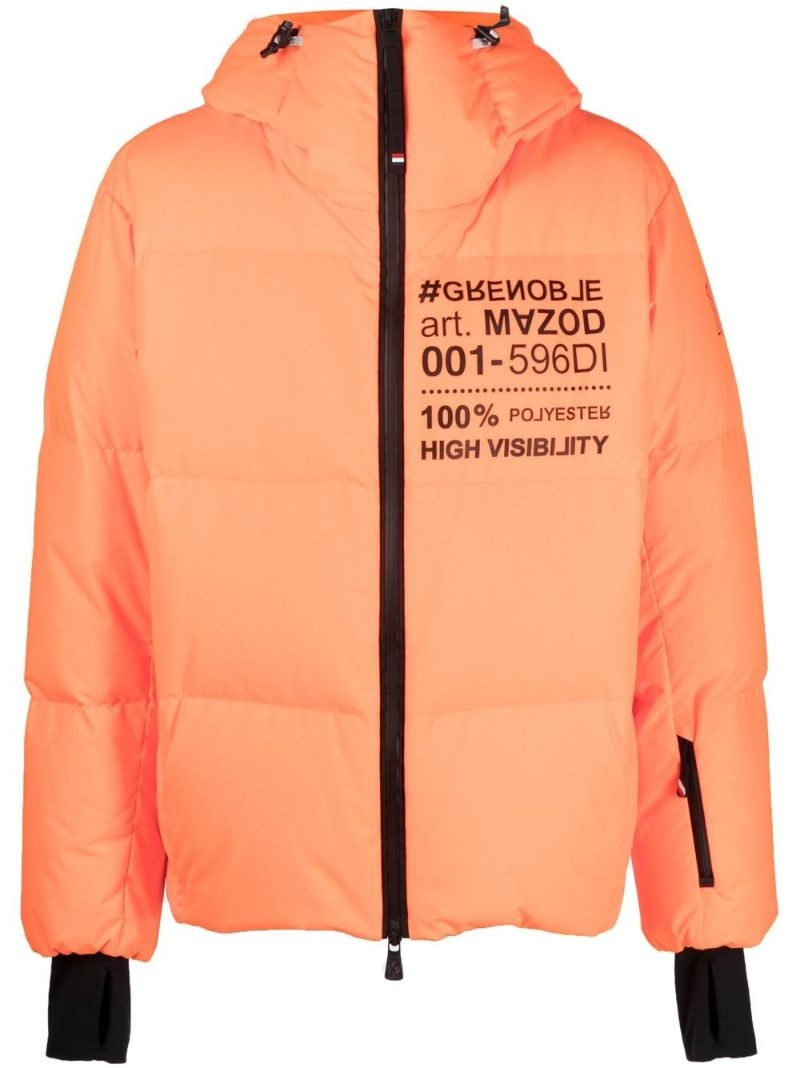 logo-print puffer jacket - 1