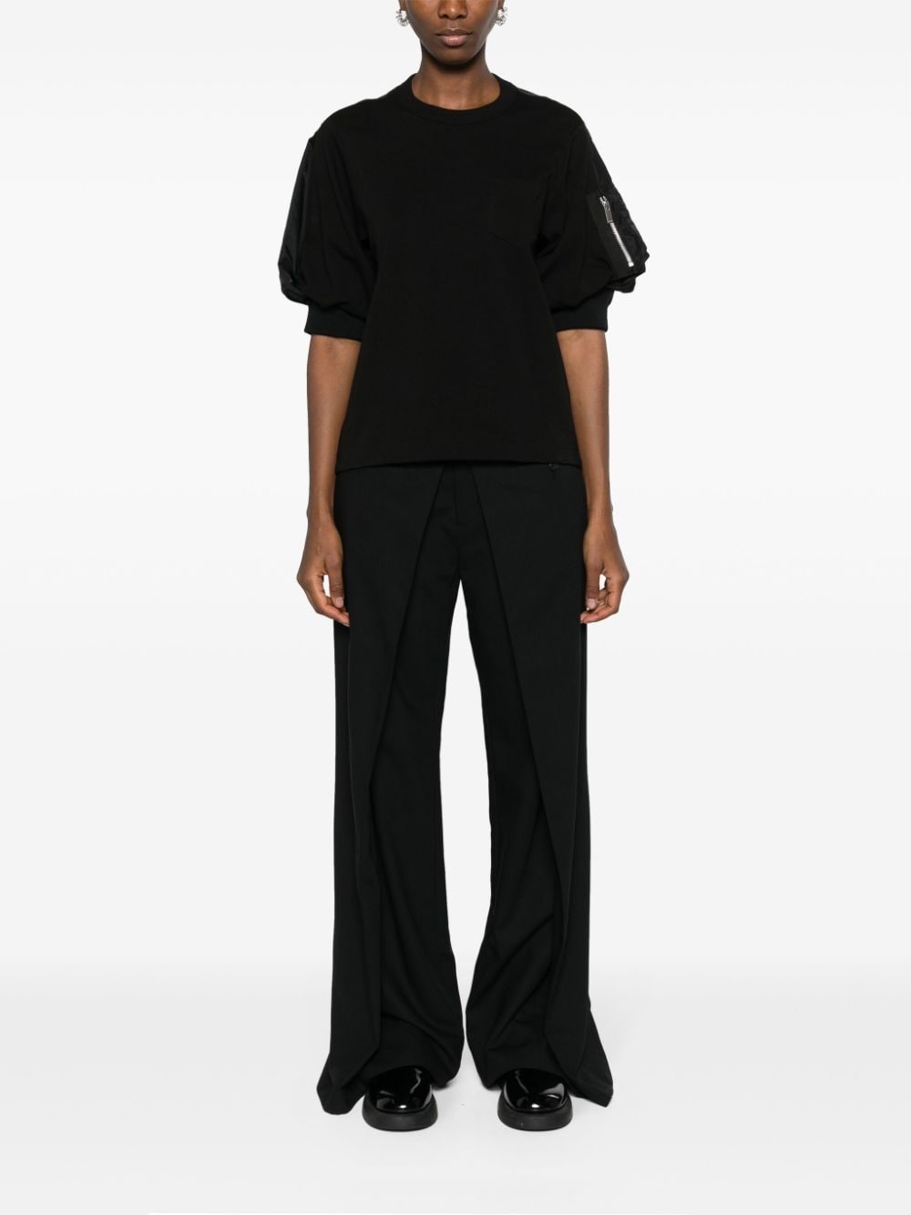 panelled cotton T-shirt - 2