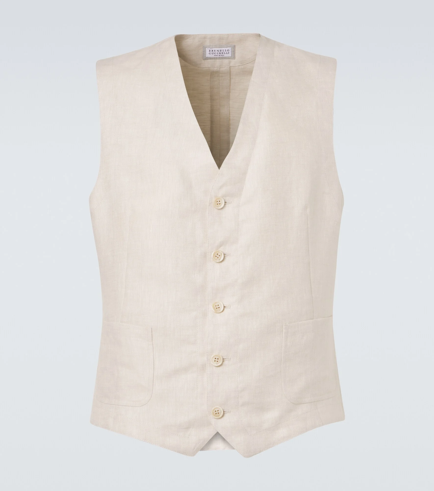 Herringbone linen vest - 1