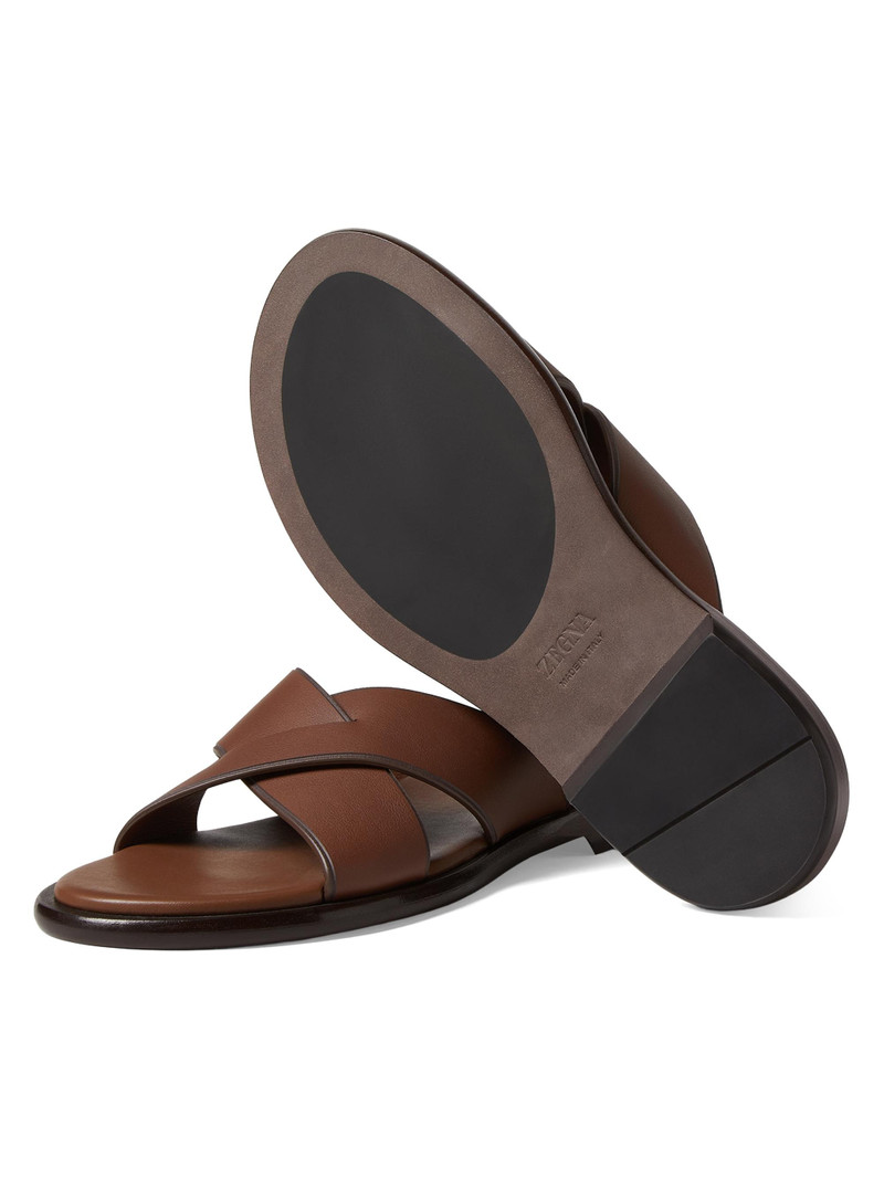 Men's Leather Sandals - Almond Brown 3