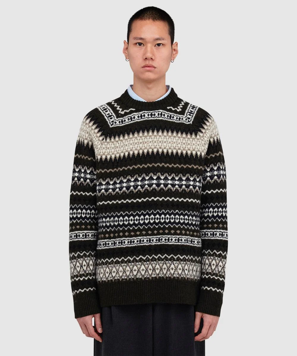 Hase brushed fair isle sweater - 1