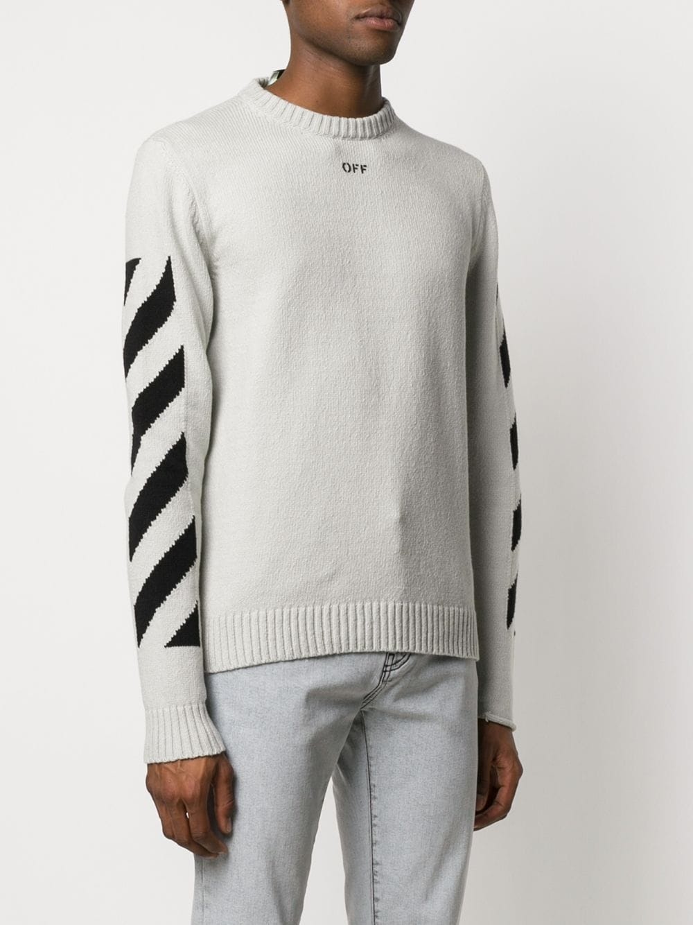 diagonal stripe Arrows intarsia jumper - 4