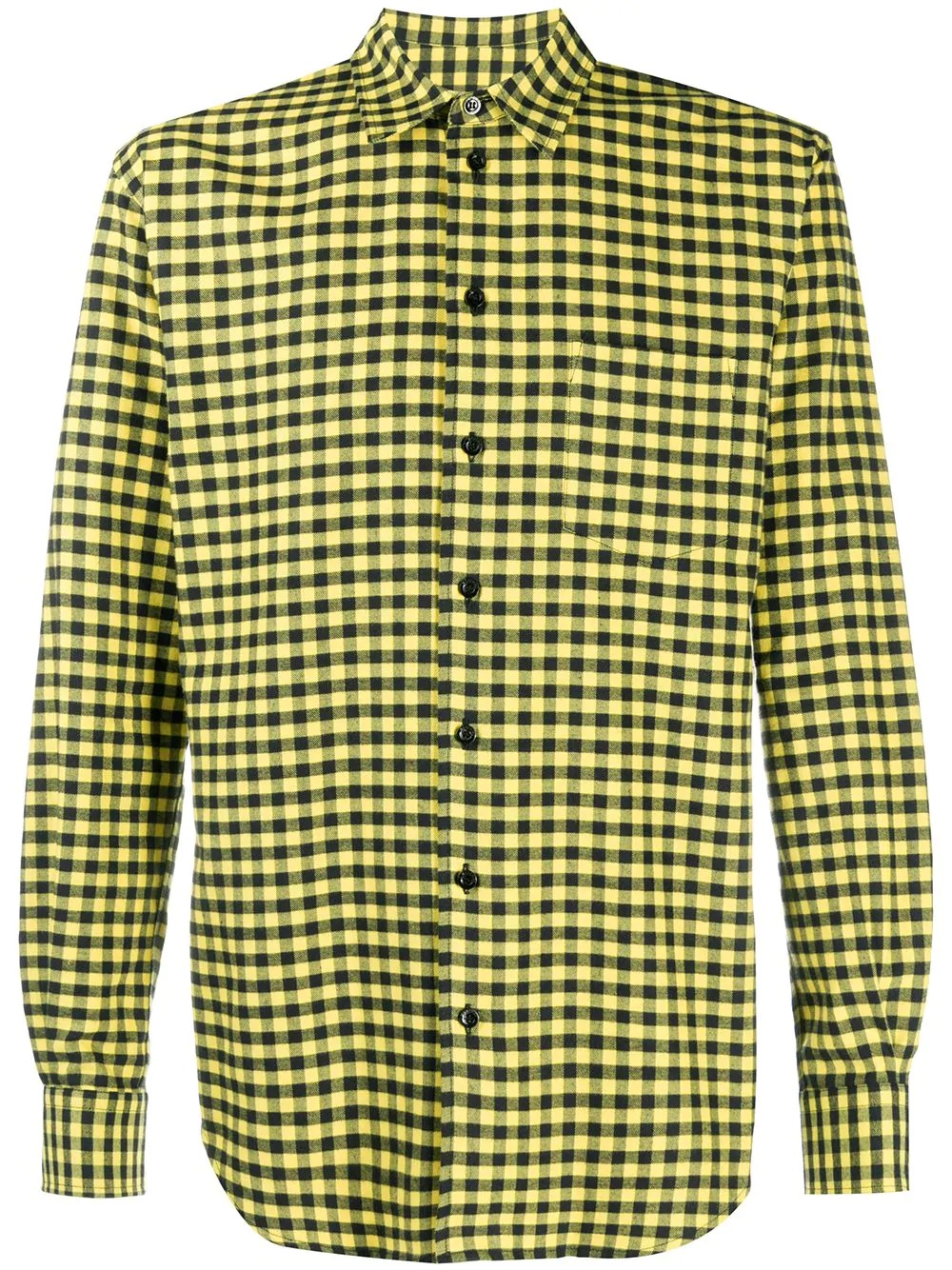 cut-out logo flannel shirt  - 1