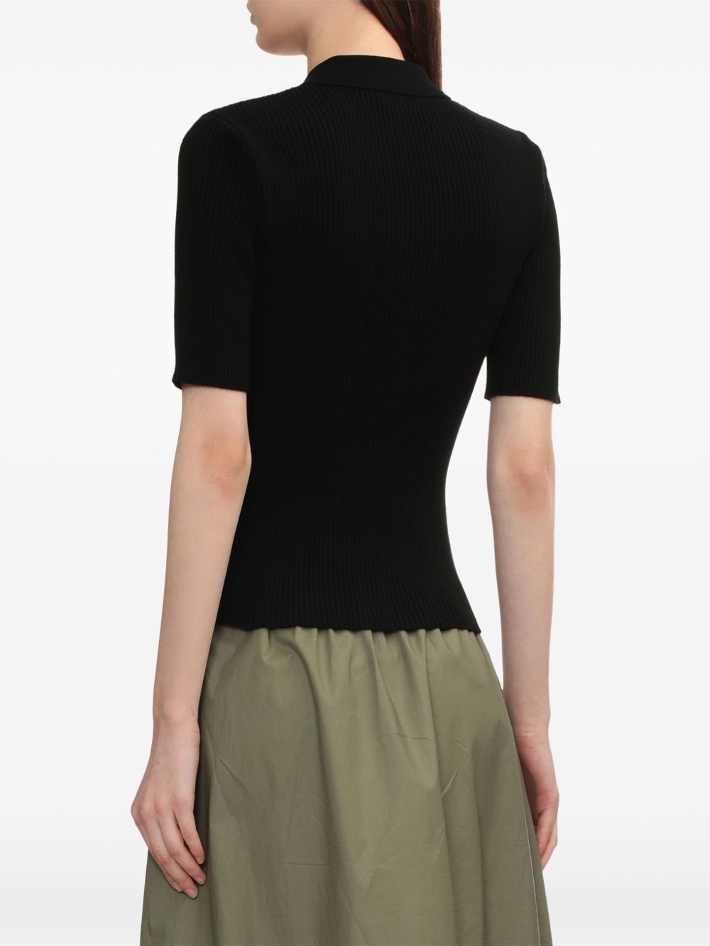 ribbed polo shirt - 4