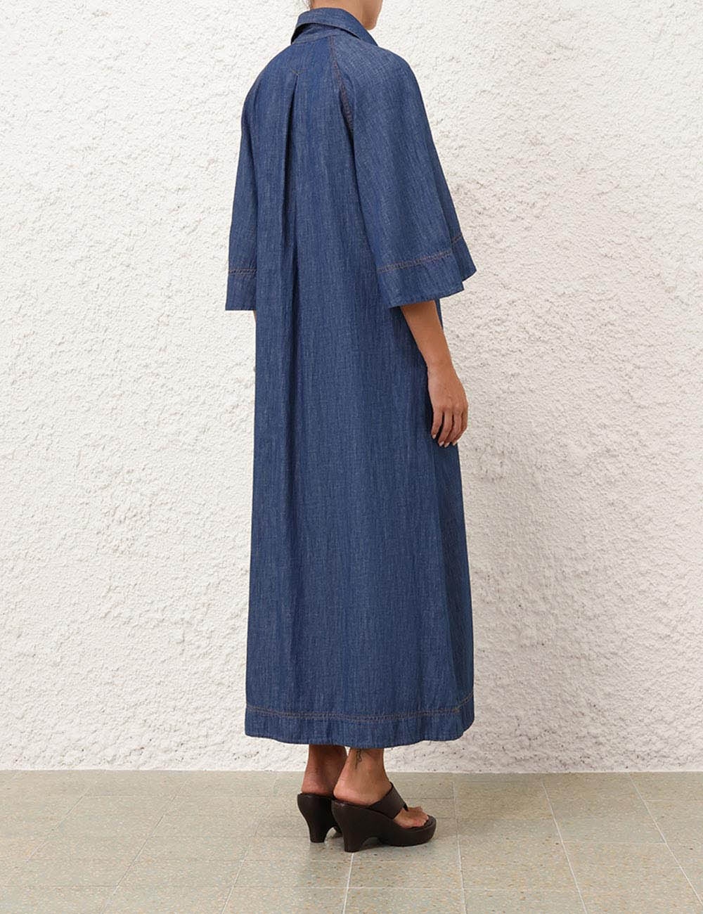 Zimmermann ILLUMINATE DENIM MIDI DRESS | REVERSIBLE