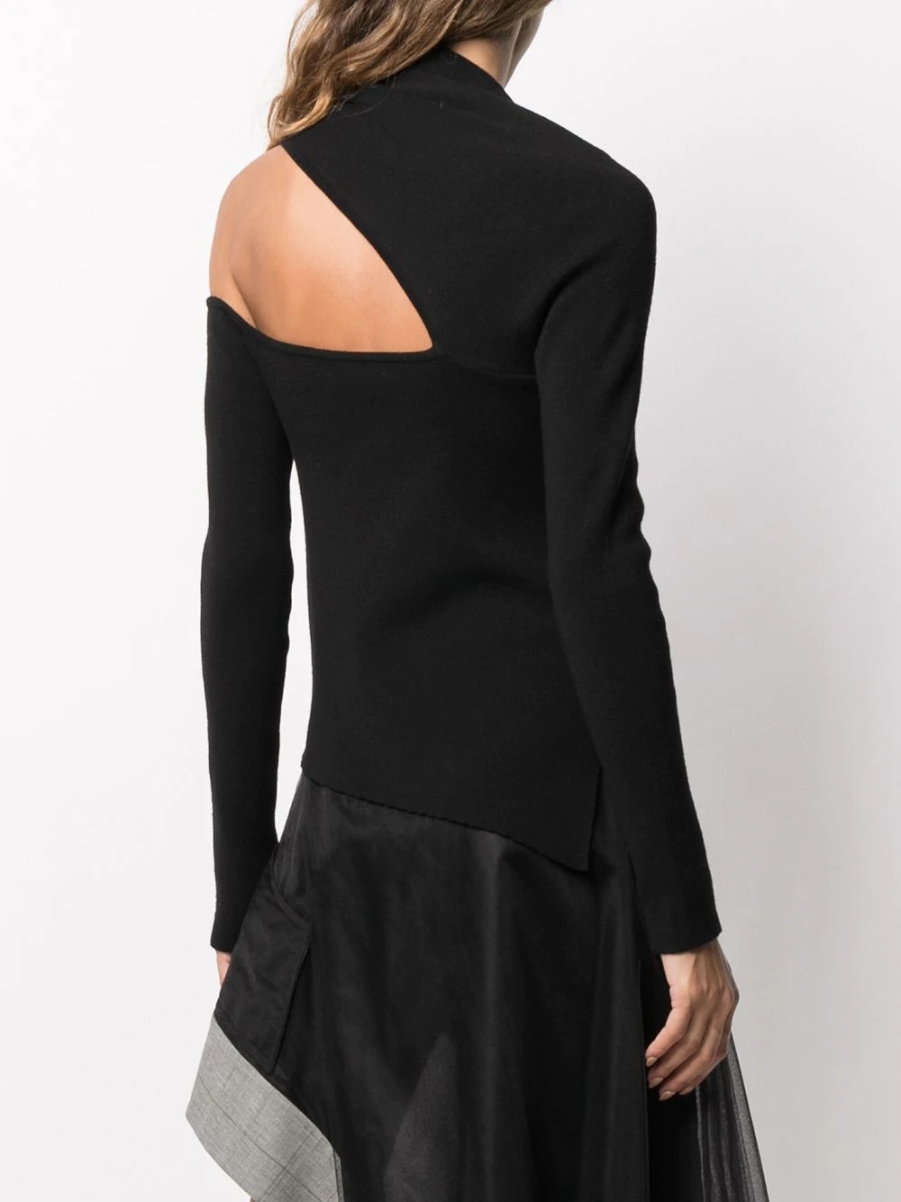 asymmetric cut-out knitted top - 4