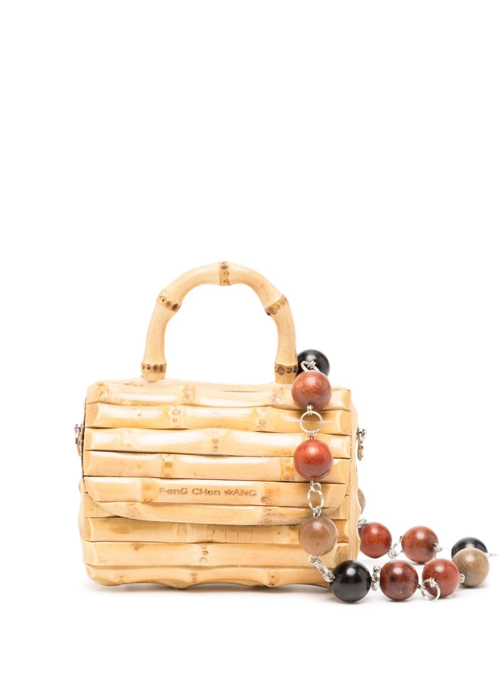 bead-chain bamboo mini bag - 1