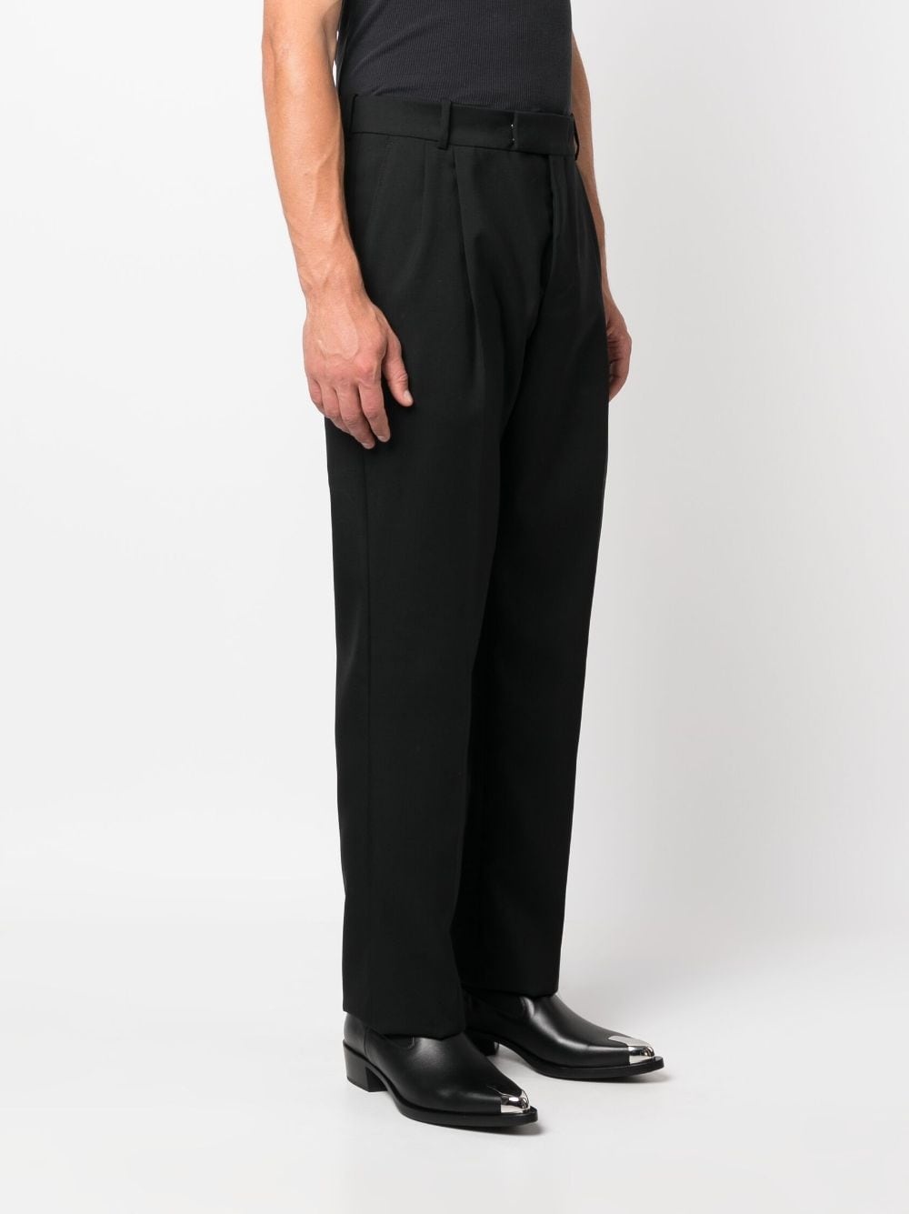straight-leg wool trousers - 3