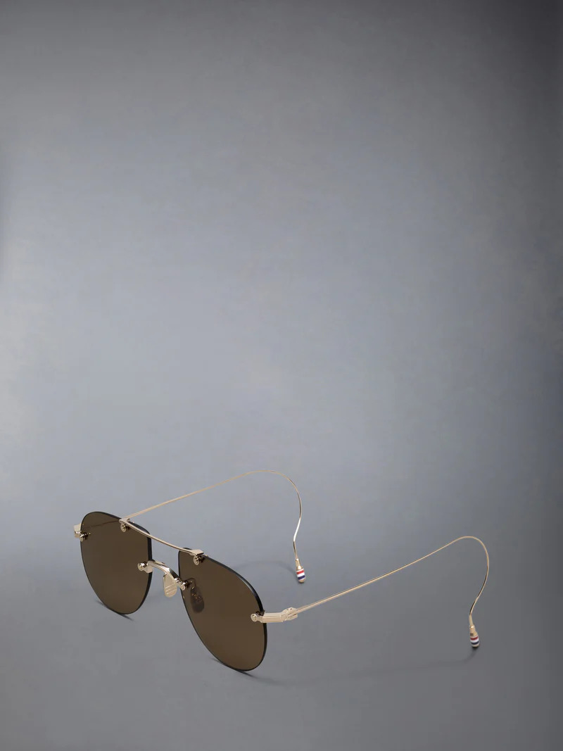 Titanium Rimless Aviator Sunglasses Unisex - 2