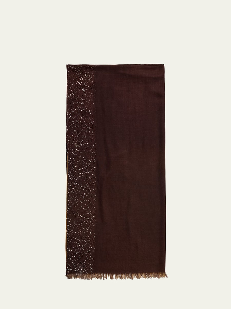 Dania Sequined Ombre Wool-Silk Scarf 1