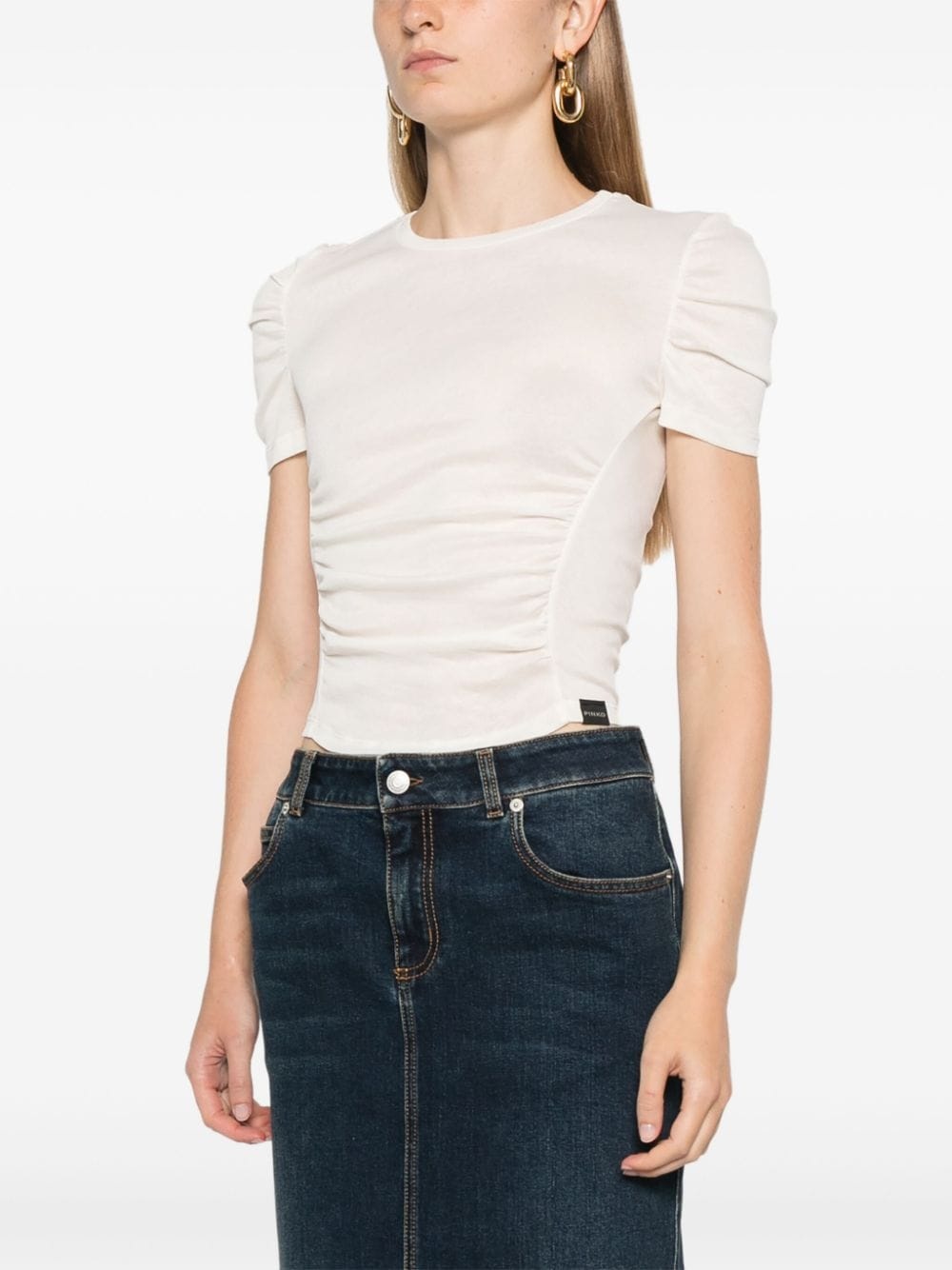 ruched-detailing T-shirt - 3