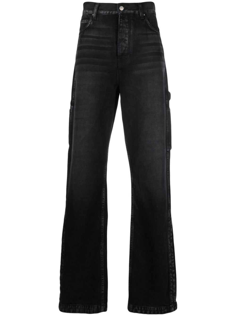 cargo-pocket straight-leg jeans - 1