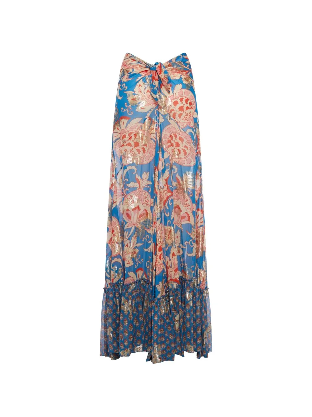 ruffled floral-print maxi skirt - 1