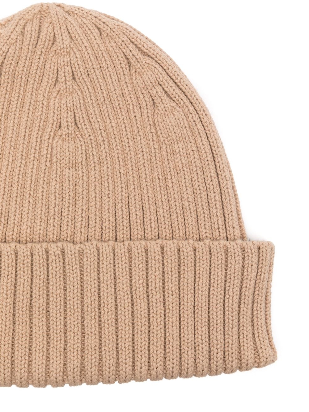 bold-fox-head leather patch beanie - 2