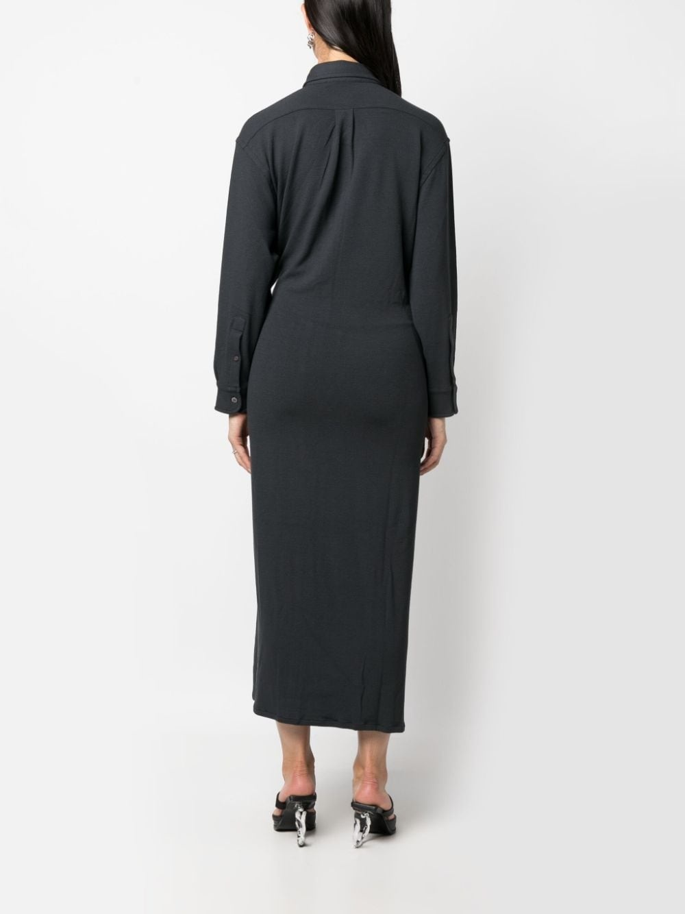 hook-eye midi shirtdress - 4