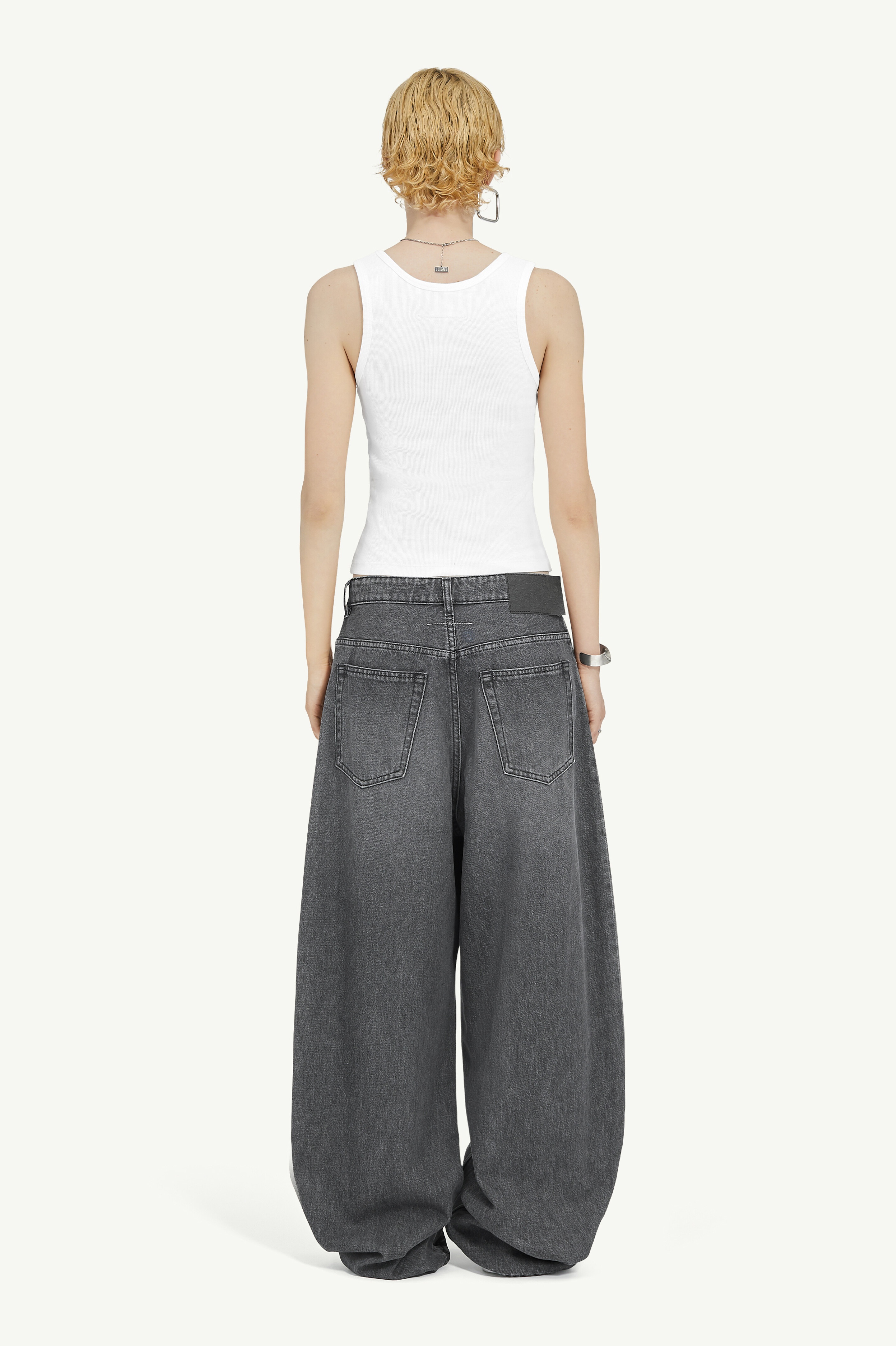 Black Denim Raw Trousers - 4