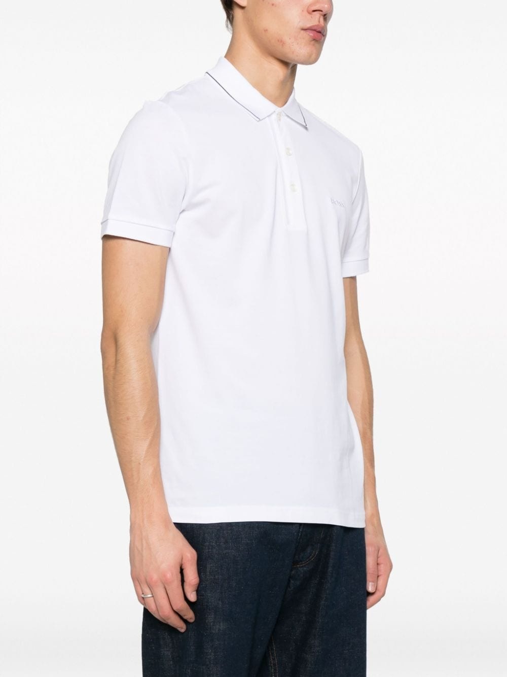 logo-embroidered polo shirt - 3