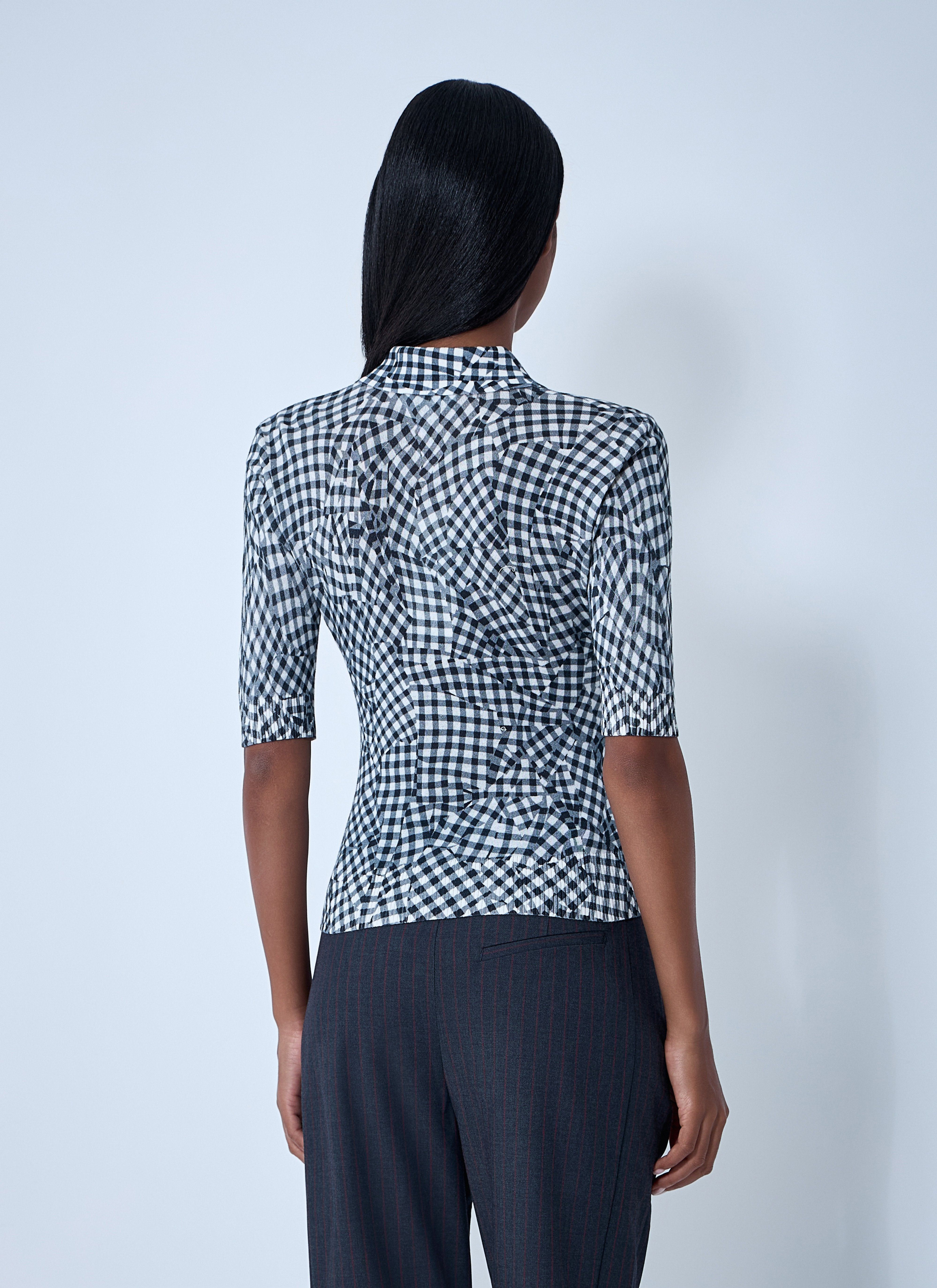 Ganni Women Mesh Printed Polo Top - 4
