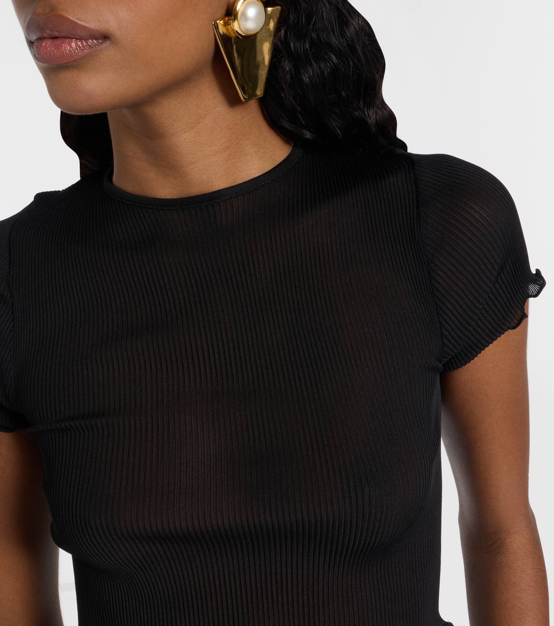Lace-trimmed silk top - 4
