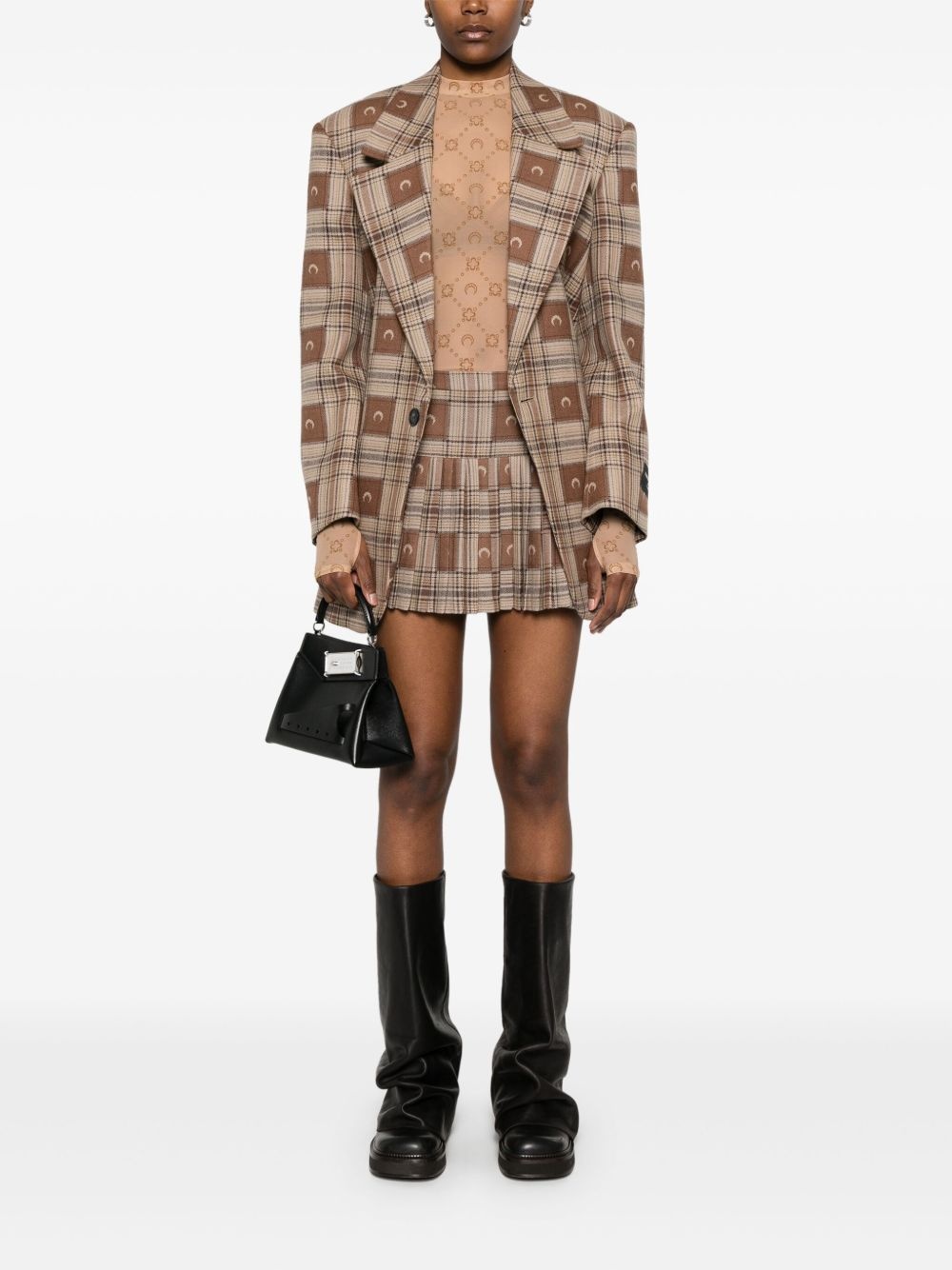Moon-jacquard miniskirt - 2