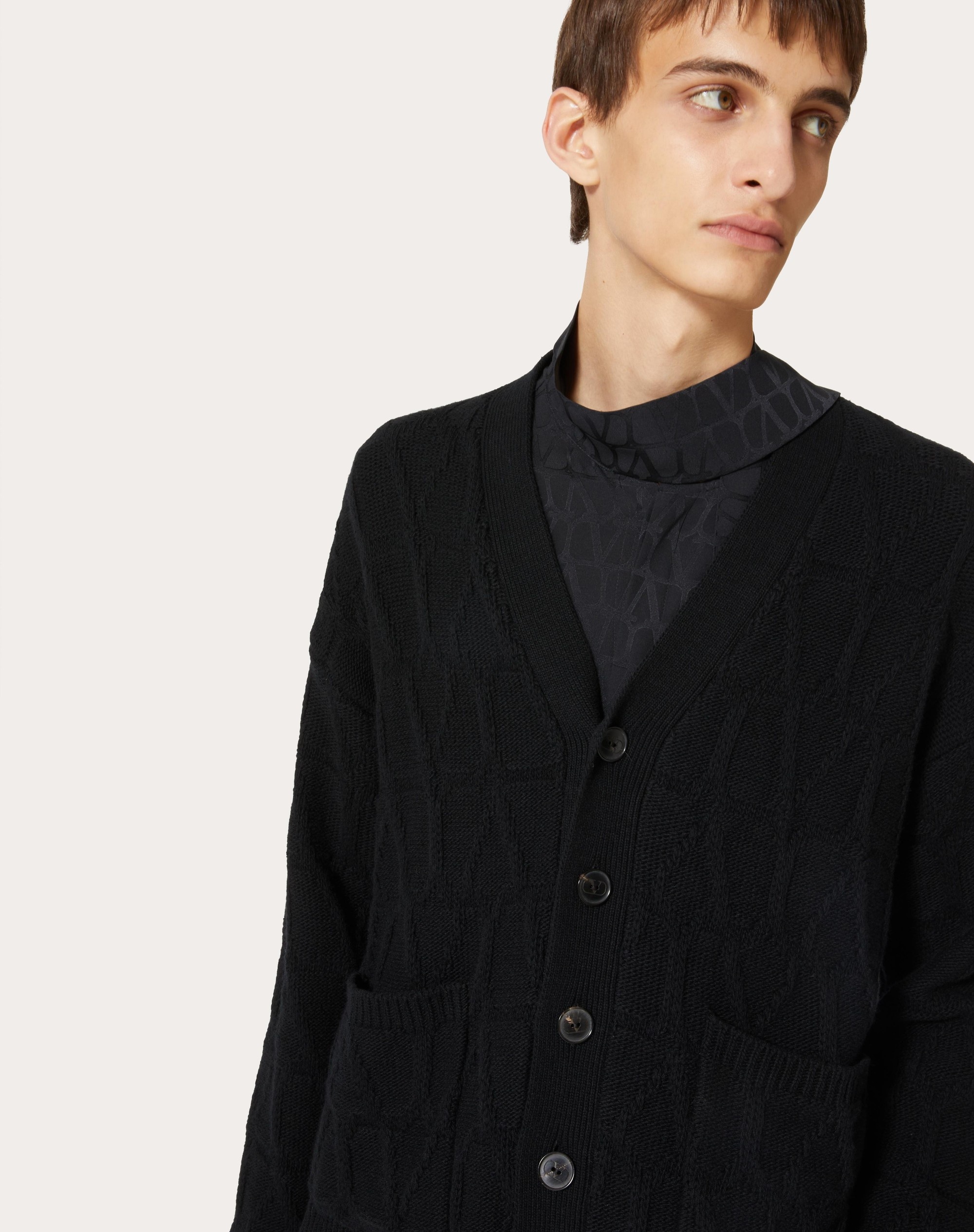 WOOL CARDIGAN WITH TOILE ICONOGRAPHE PATTERN - 5