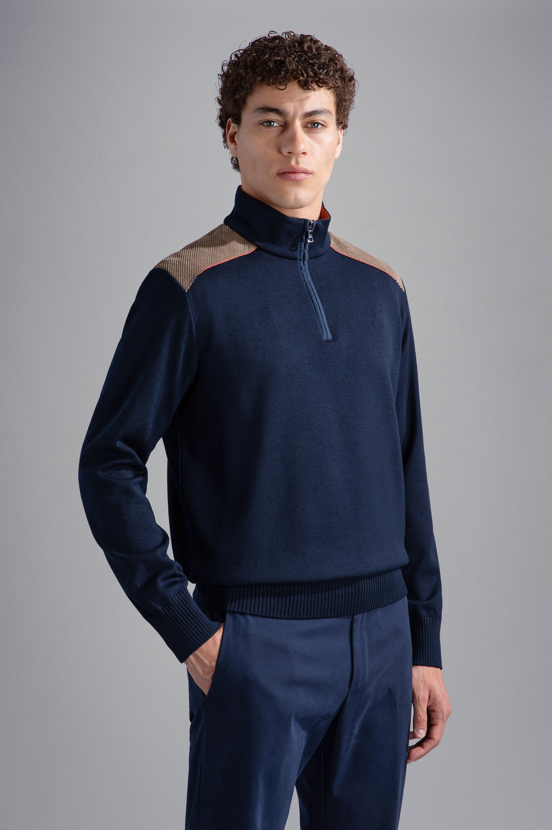 WOOL SWEATER WITH VELVET DETAILS - 6