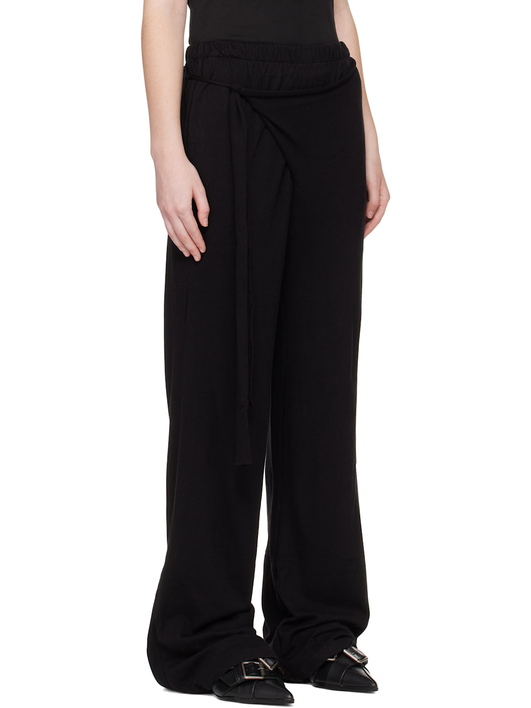 Black Knit Sweat Lounge Pants - 2
