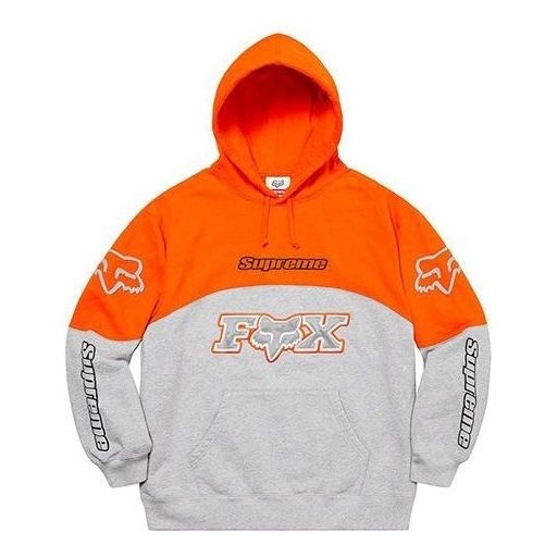 Supreme Fox Racing Hooded Sweatshirt 'Orange Grey' SUP-FW20-178 - 1