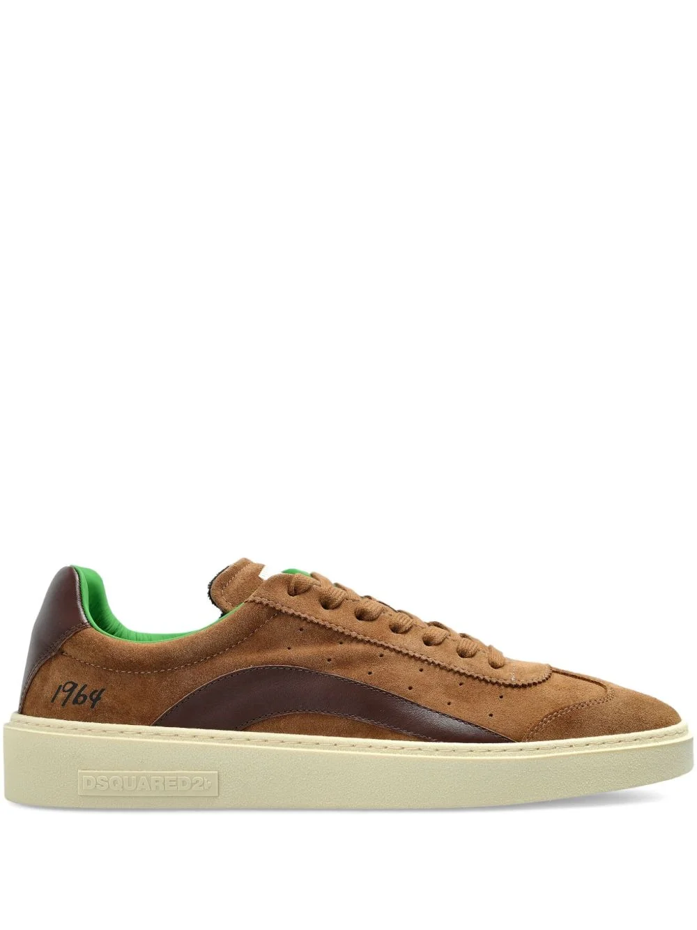 suede leather lace-up sneakers - 1