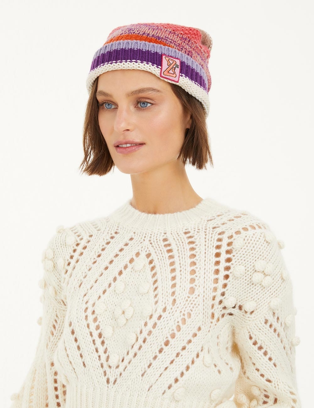 COSMIC STRIPE CROCHET BEANIE - 2