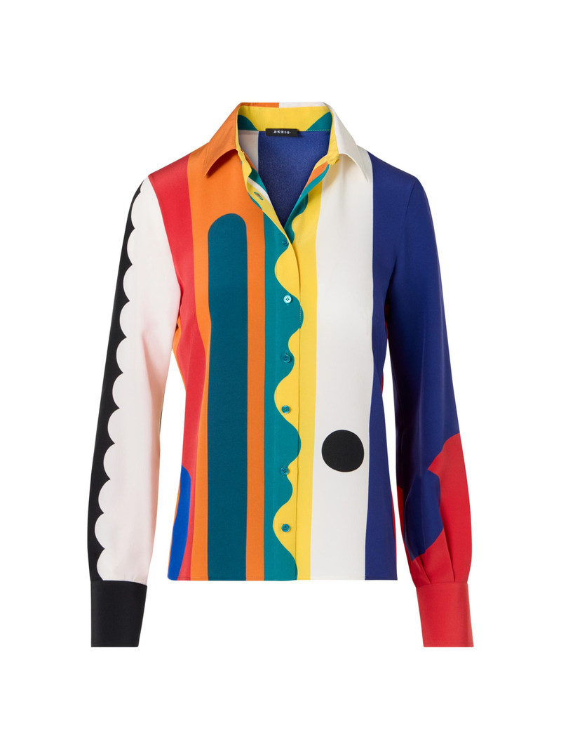 Women's Abstract Silk Crepe Shirt 1