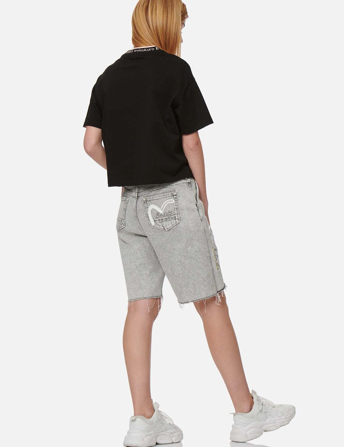 Distressed Bermuda Denim Shorts - 6