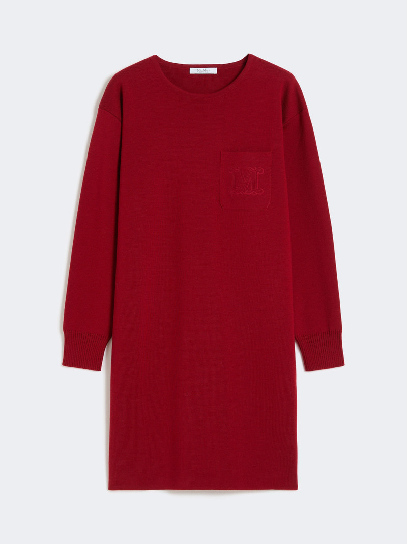 VELO Short wool dress - DARK RED 1