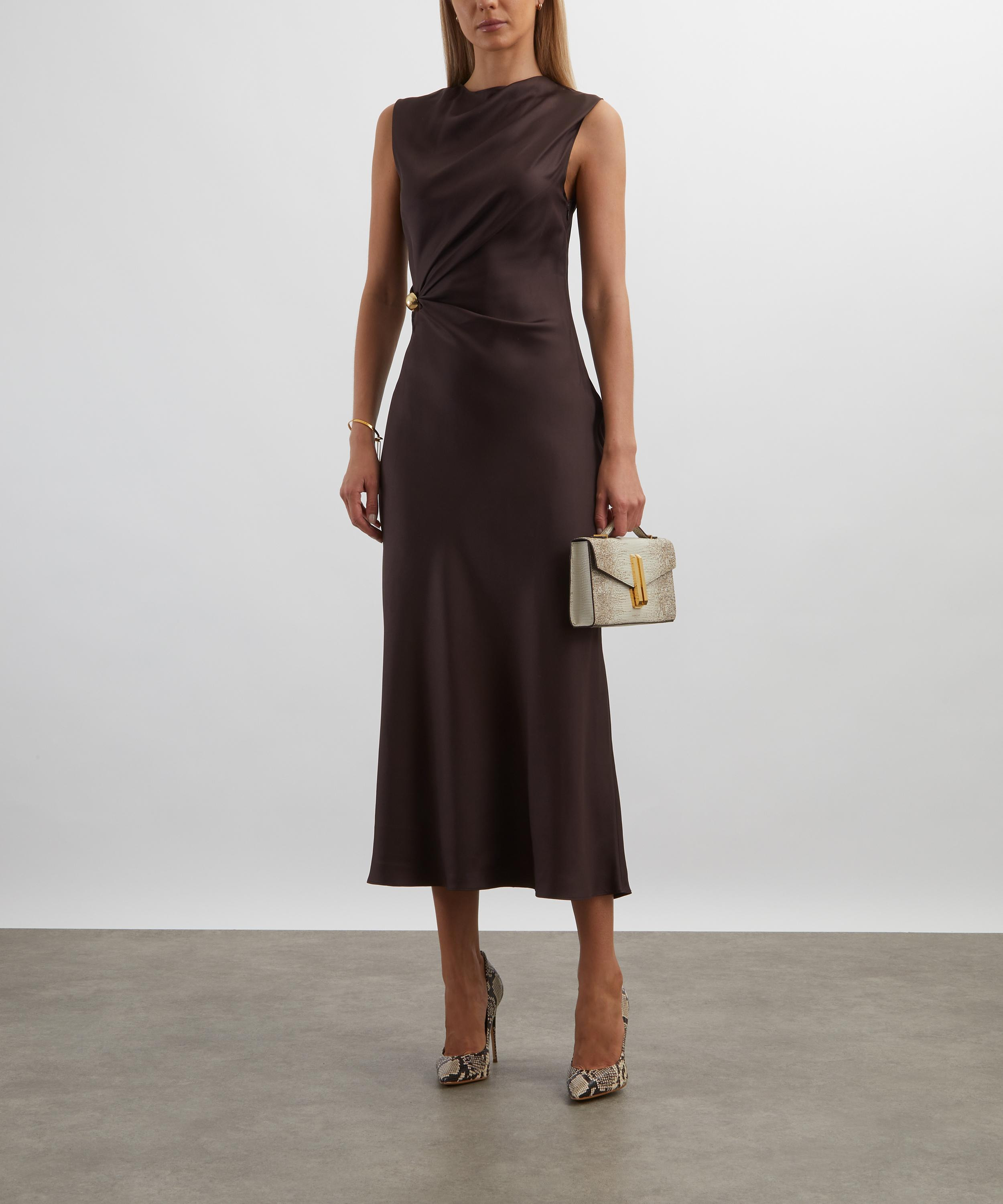 Roan Draped Silk-Twill Maxi Dress - 2