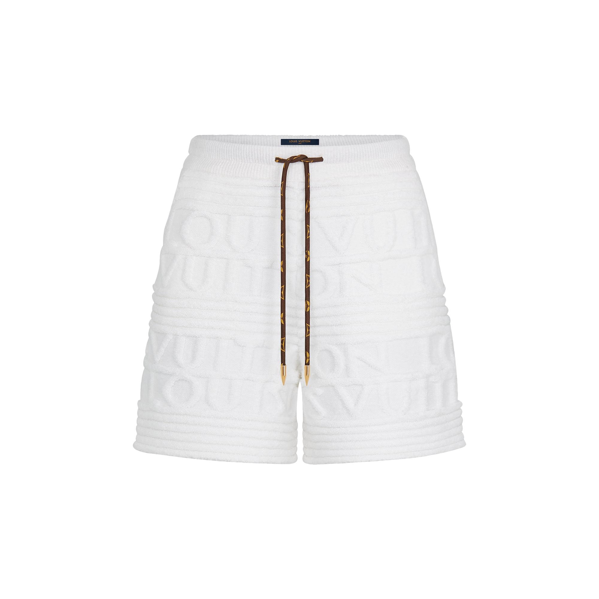 Soft Wool Knit Shorts With 3D Louis Vuitton Signature - 1